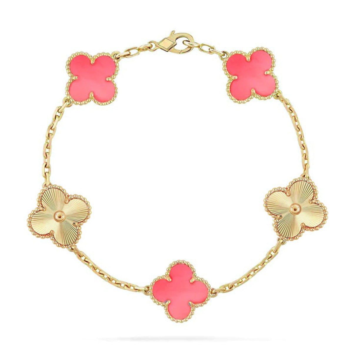 [Eterna Jewels] KLEEBATT 5 MOTIVE ROSA PERLMUTT-ARMBAND KOLLEKTION