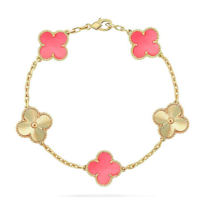 [Eterna Jewels] KLEEBATT 5 MOTIVE ROSA PERLMUTT-ARMBAND KOLLEKTION