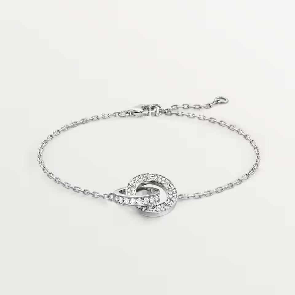 [Eterna Jewels]LOVE DOUBLE RING FULL DIAMOND BRACELET
