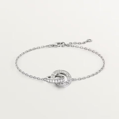 [Eterna Jewels]LOVE DOUBLE RING FULL DIAMOND BRACELET