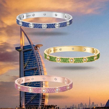[Eterna Jewels]2026 PAVE GEMSTONE LOVE BRACELET 6.1MM 10 DIAMONDS