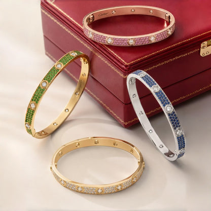 [Eterna Jewels]2026 PAVE GEMSTONE LOVE BRACELET 6.1MM 10 DIAMONDS