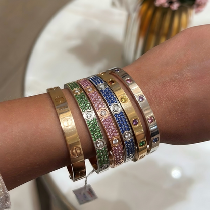[Eterna Jewels]2026 PAVE GEMSTONE LOVE BRACELET 6.1MM 10 DIAMANTEN
