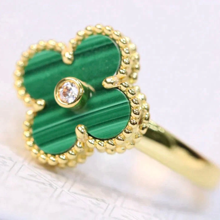 [Eterna Jewels]KLEE MALACHIT RING GOLD DIAMANT