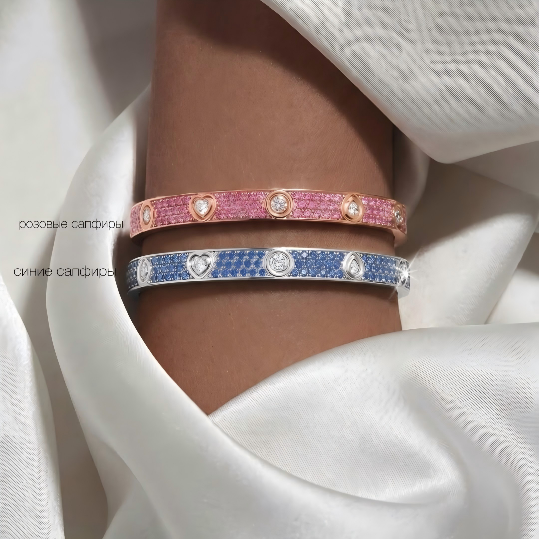 [Eterna Jewels]2026 PAVE GEMSTONE LOVE BRACELET 6.1MM 10 DIAMONDS