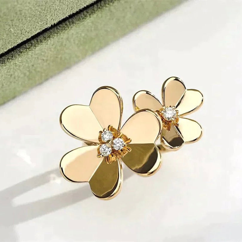 [Eterna Jewels]KLEEBELATT COMOS GOLD DIAMANTENRING