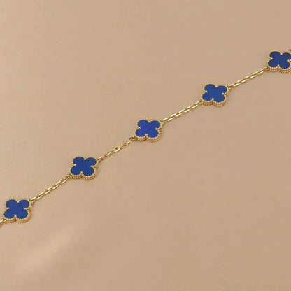 [Eterna Jewels] CLOVER 5 MOTIV BLAUER ACHAT ARMBAND KOLLEKTION
