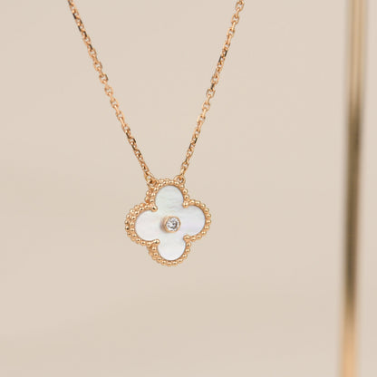 [Eterna Jewels]KLEE 15MM DIAMANT WEISSE FRITILLARIA-HALSKETTE