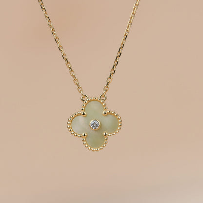 [Eterna Jewels]KLEE 15MM DIAMANT GOLD PERLMUTT HALSKETTE