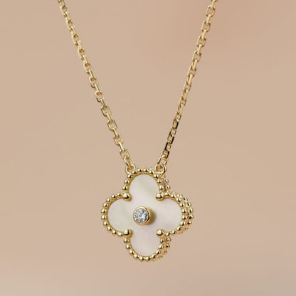 [Eterna Jewels]KLEE 15MM DIAMANT GOLD PERLMUTT HALSKETTE
