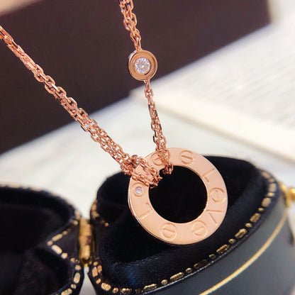 [Eterna Jewels]LIEBESHALSKETTE 16MM 2 DIAMANTEN
