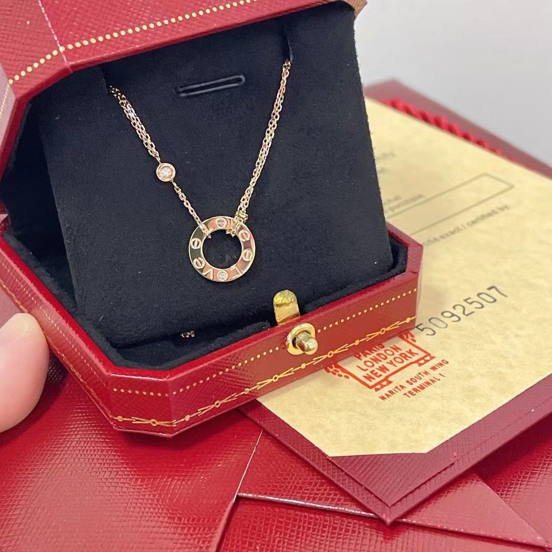 [Eterna Jewels]LIEBESHALSKETTE 16MM 2 DIAMANTEN