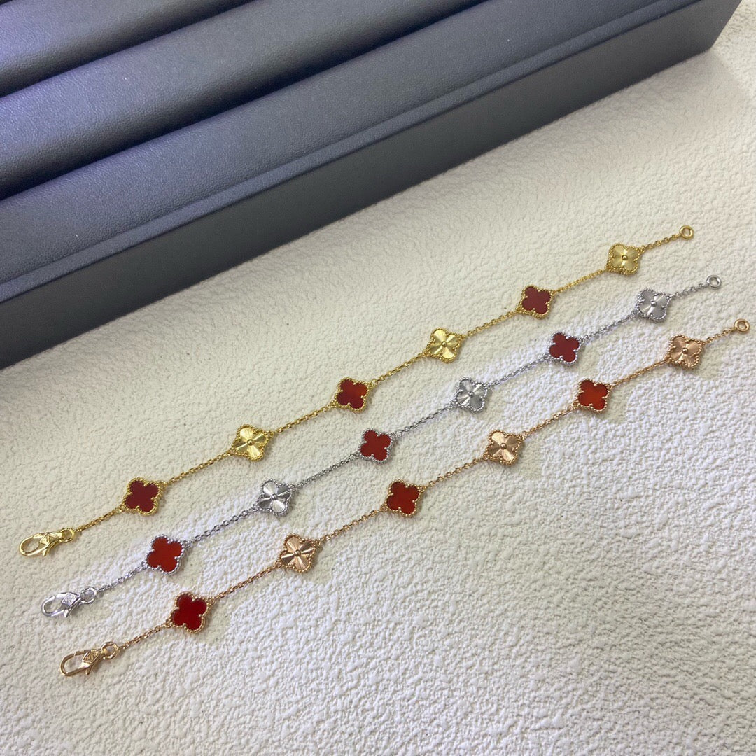 [Eterna Jewels]KLEEBKATT 6 MOTIV ROT ACHAT LASER ARMREIF