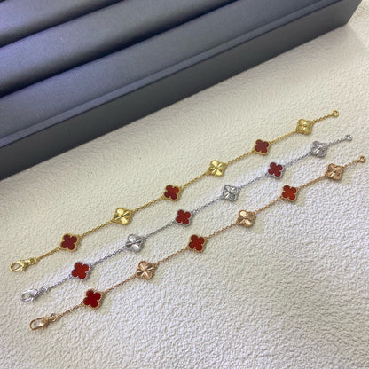 [Eterna Jewels]KLEEBKATT 6 MOTIV ROT ACHAT LASER ARMREIF