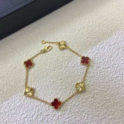 [Eterna Jewels]KLEEBKATT 6 MOTIV ROT ACHAT LASER ARMREIF