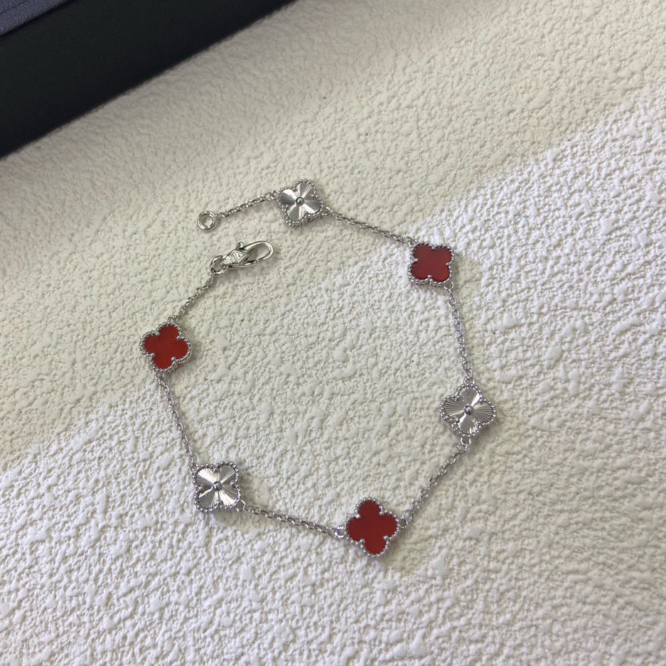 [Eterna Jewels]KLEEBKATT 6 MOTIV ROT ACHAT LASER ARMREIF