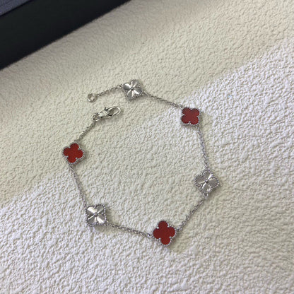 [Eterna Jewels]KLEEBKATT 6 MOTIV ROT ACHAT LASER ARMREIF