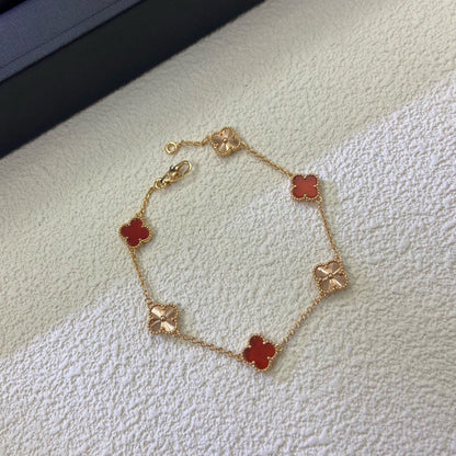 [Eterna Jewels]KLEEBKATT 6 MOTIV ROT ACHAT LASER ARMREIF