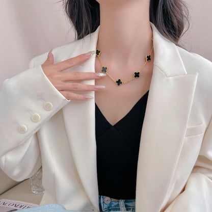 [Eterna Jewels]KLEE HALSKEETTE 10 MOTIVE ONYX