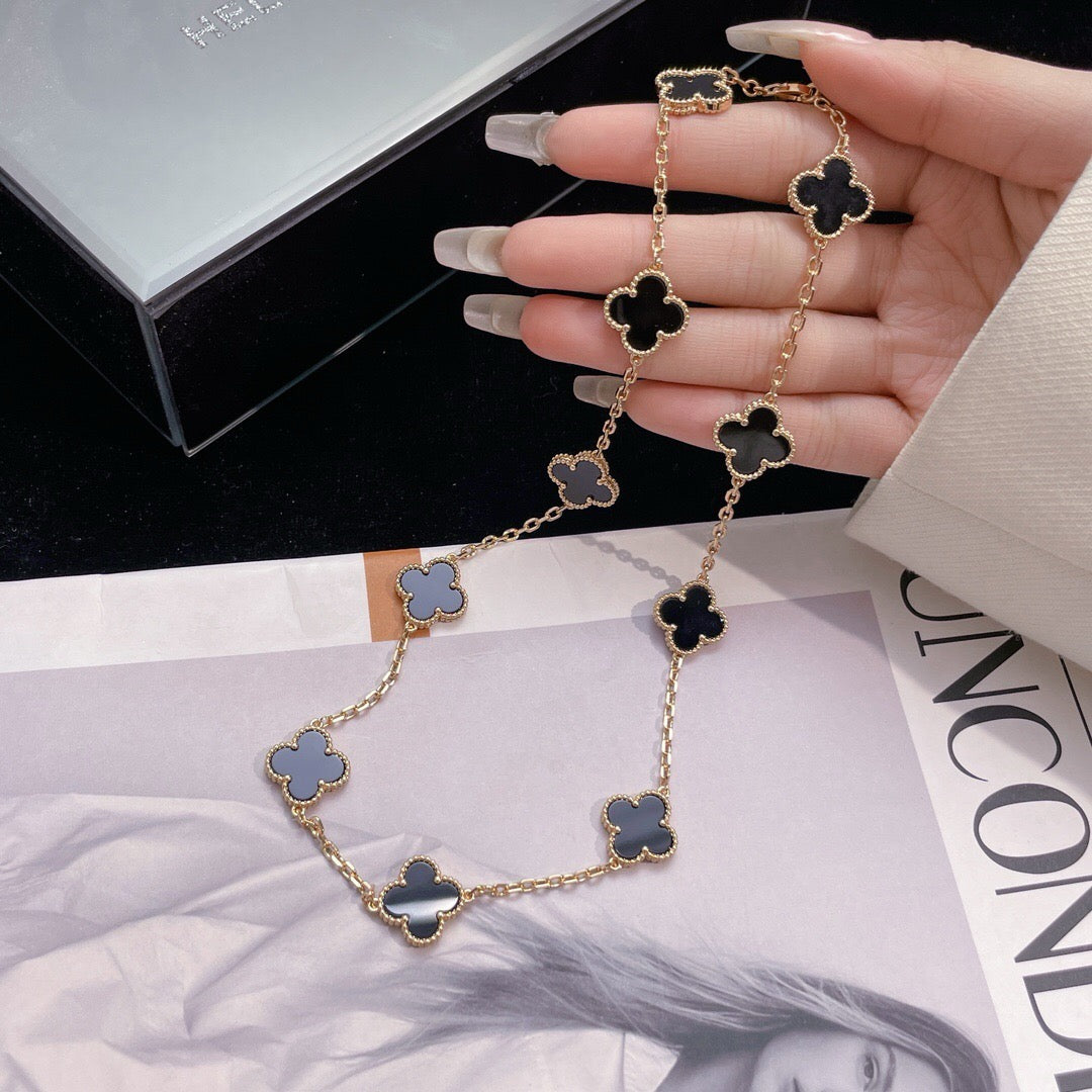 [Eterna Jewels]KLEE HALSKEETTE 10 MOTIVE ONYX