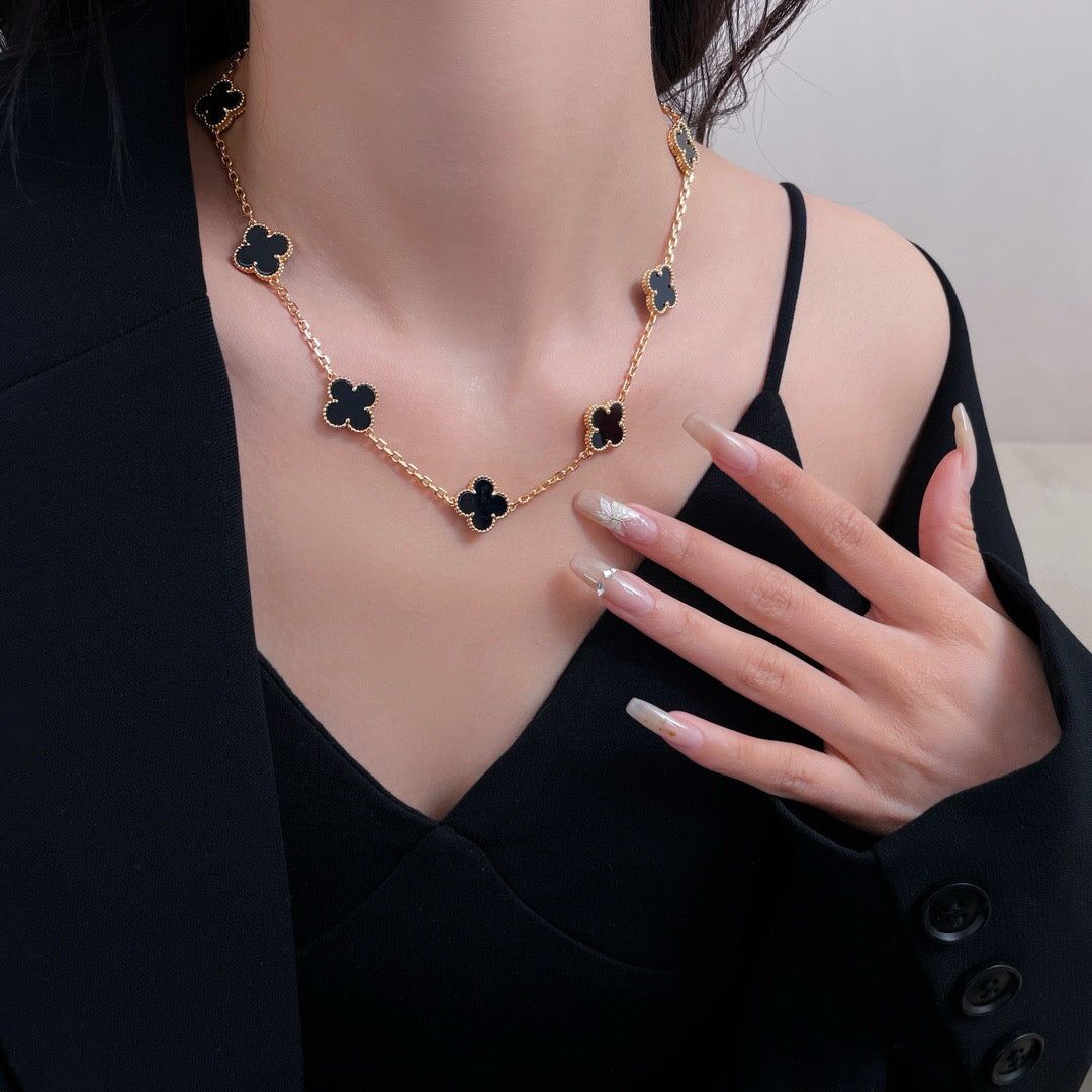 [Eterna Jewels]KLEE HALSKEETTE 10 MOTIVE ONYX