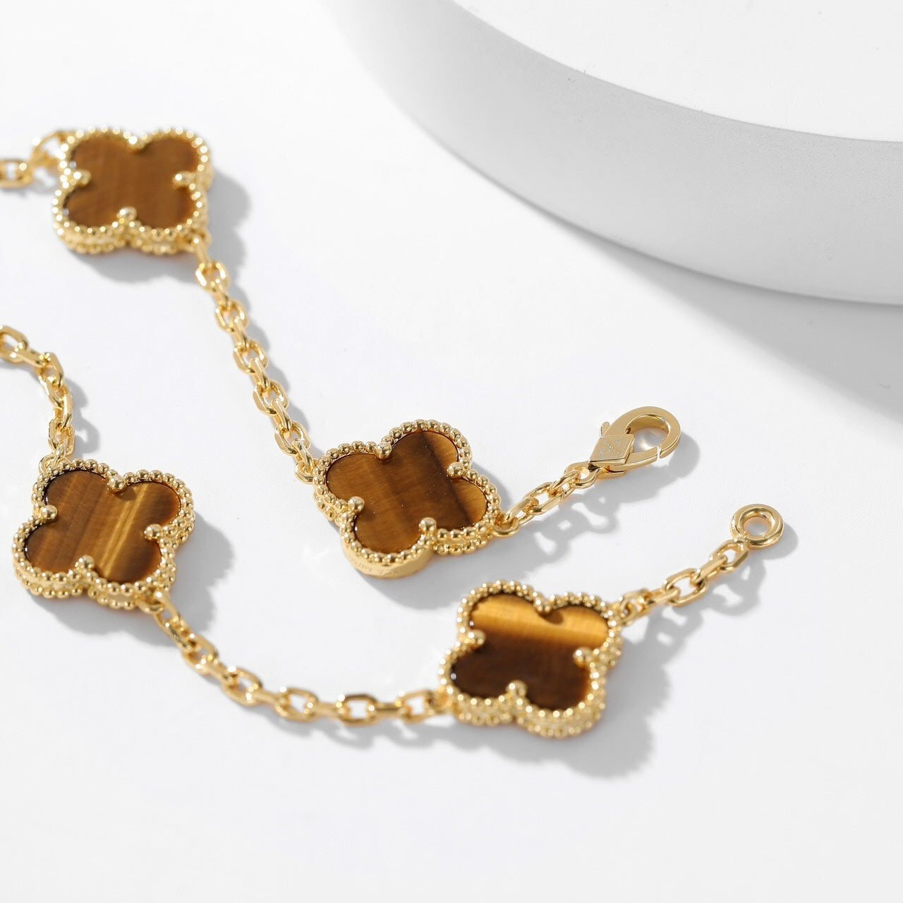 [Eterna Jewels]KLEEBKLEEBLATT 10 MOTIVE TIGERAUGE-HALSKETTE