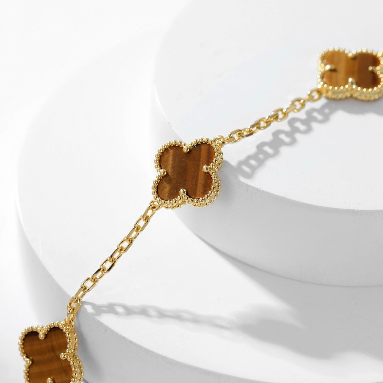 [Eterna Jewels]KLEEBKLEEBLATT 10 MOTIVE TIGERAUGE-HALSKETTE