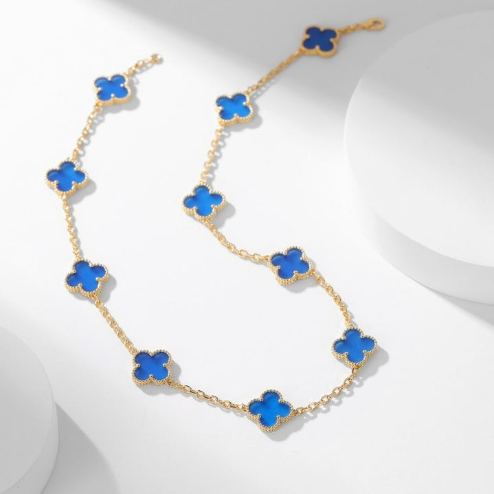 [Eterna Jewels]KLEE 10 MOTIVE BLAUER ACHAT HALSKETTE