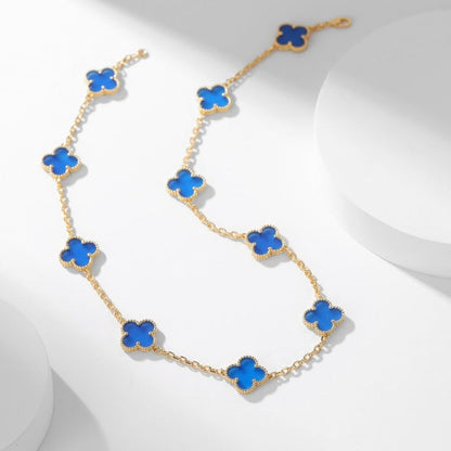 [Eterna Jewels]KLEE 10 MOTIVE BLAUER ACHAT HALSKETTE