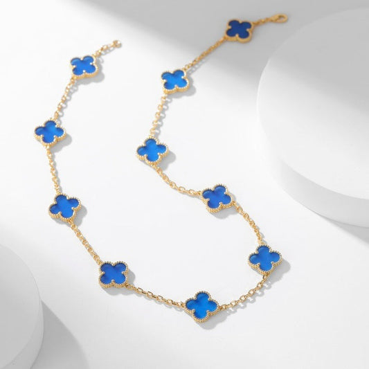 [Eterna Jewels]KLEE 10 MOTIVE BLAUER ACHAT HALSKETTE