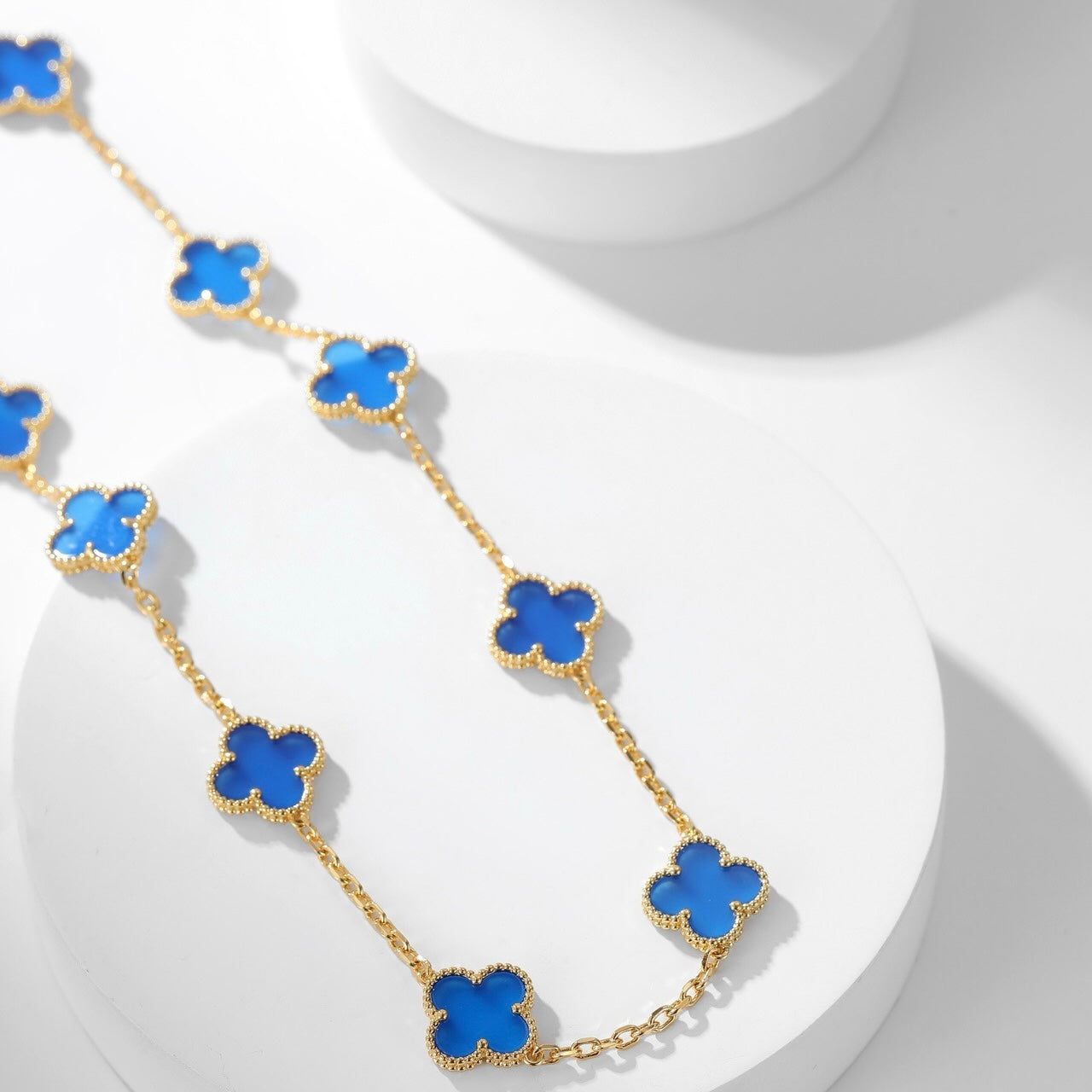 [Eterna Jewels]KLEE 10 MOTIVE BLAUER ACHAT HALSKETTE