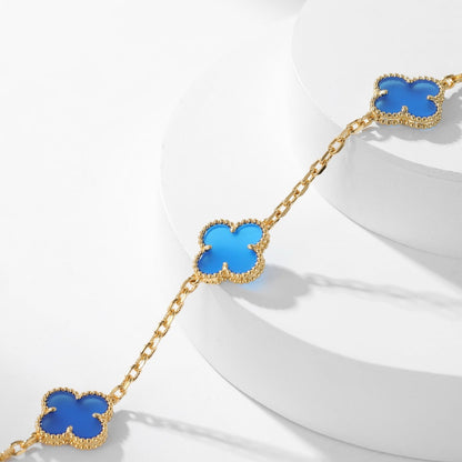 [Eterna Jewels]KLEE 10 MOTIVE BLAUER ACHAT HALSKETTE