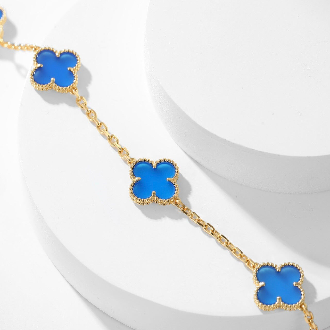 [Eterna Jewels]KLEE 10 MOTIVE BLAUER ACHAT HALSKETTE