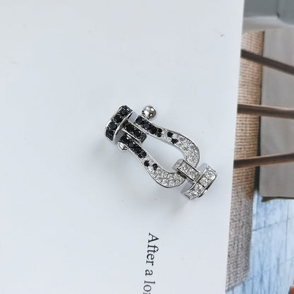 [Eterna Jewels]GROSSES HUFEISEN SCHWARZ-WEISS DIAMANTEN-ARMBAND ROSÉGOLD