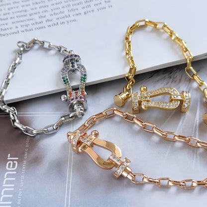 [Eterna Jewels] ROBUSTES HUFEISENVERSCHLUSS-METALLARMBAND