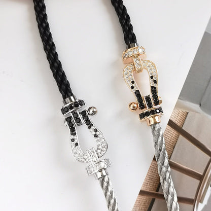 [Eterna Jewels]GROSSES HUFEISEN SCHWARZ-WEISS DIAMANTEN-ARMBAND ROSÉGOLD