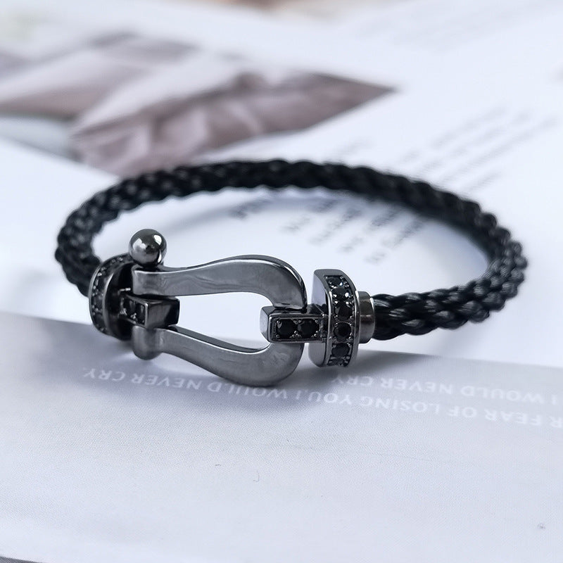 [Eterna Jewels]FORCE LARGE SERIE HUFEISEN SCHWARZ SAMURAI ARMBAND