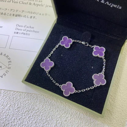 [Eterna Jewels] KLEEBRAUM 5 MOTIV VIOLETT ARMBAND KOLLEKTION