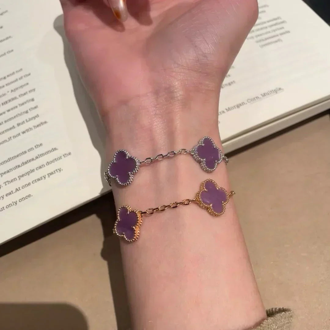 [Eterna Jewels] KLEEBRAUM 5 MOTIV VIOLETT ARMBAND KOLLEKTION