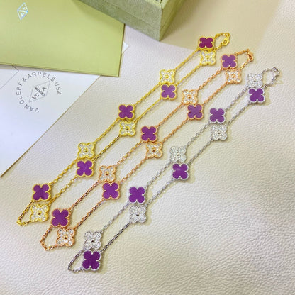 [Eterna Jewels ジュエリー]CLOVER 10モチーフ パープルバイオレット ダイヤモンドネックレス