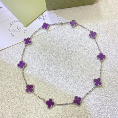 [Eterna Jewels Jewelry]クローバー 10 モチーフ パープル バイオレット ネックレス