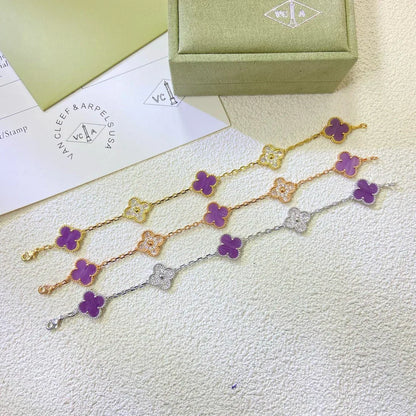 [Eterna Jewels] KLEEBRAUM 5 MOTIV VIOLETT ARMBAND KOLLEKTION