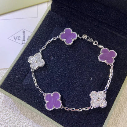[Eterna Jewels] KLEEBRAUM 5 MOTIV VIOLETT ARMBAND KOLLEKTION