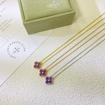 [Eterna Jewels Schmuck]KLEE 15MM DIAMANT LILA VIOLETT HALSKETTE