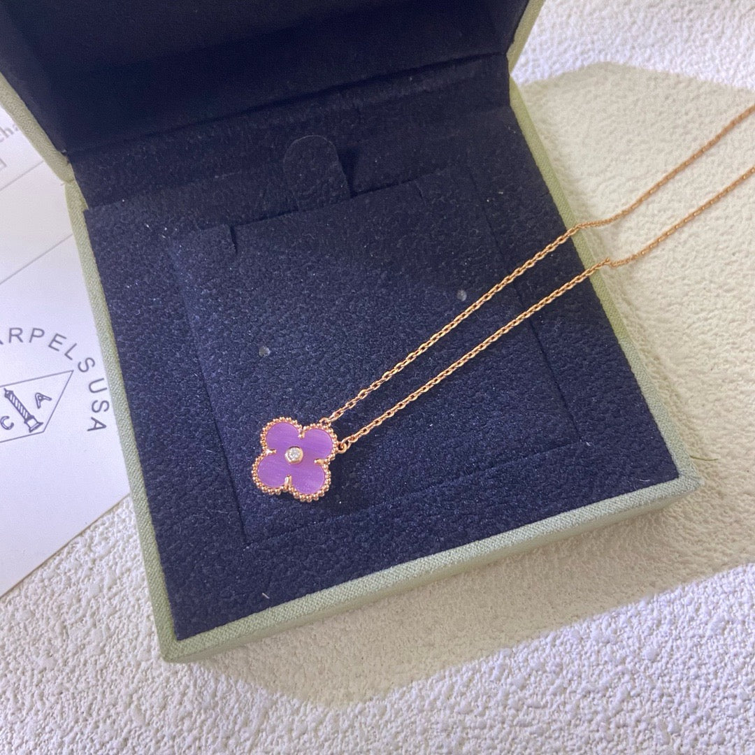 [Eterna Jewels Schmuck]KLEE 15MM DIAMANT LILA VIOLETT HALSKETTE