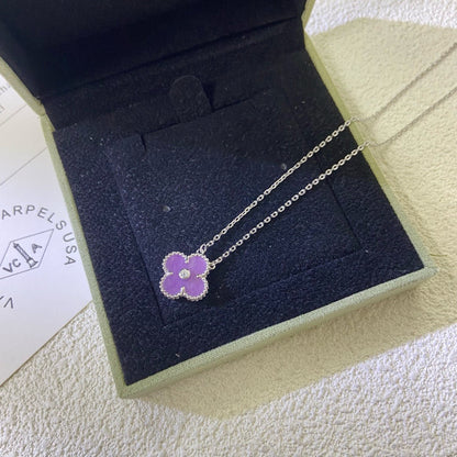 [Eterna Jewels Schmuck]KLEE 15MM DIAMANT LILA VIOLETT HALSKETTE