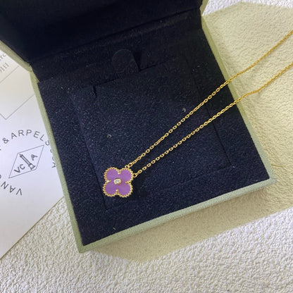 [Eterna Jewels Schmuck]KLEE 15MM DIAMANT LILA VIOLETT HALSKETTE
