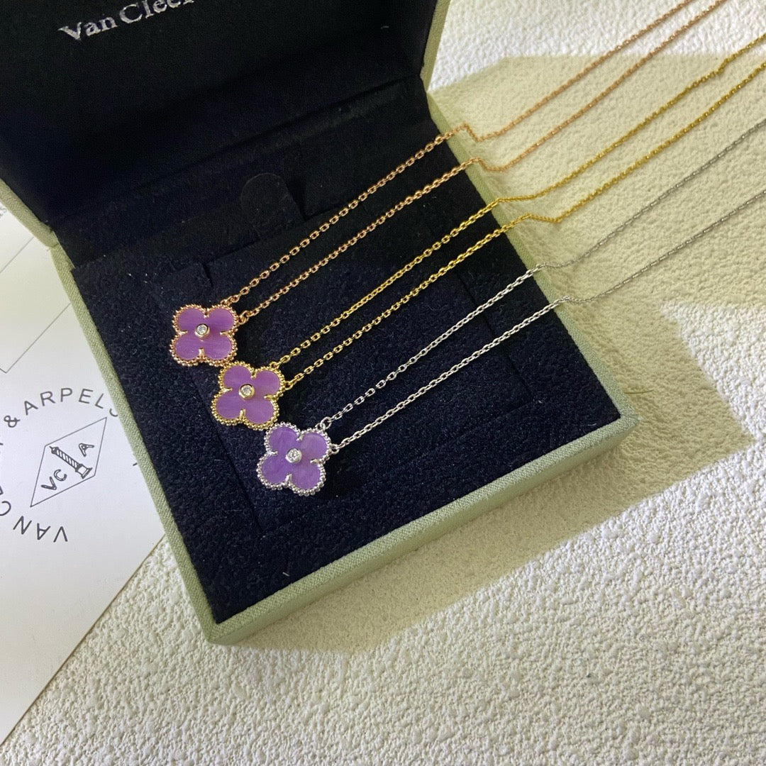 [Eterna Jewels Schmuck]KLEE 15MM DIAMANT LILA VIOLETT HALSKETTE