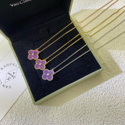 [Eterna Jewels Schmuck]KLEE 15MM DIAMANT LILA VIOLETT HALSKETTE