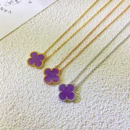 [Eterna Jewels Schmuck]KLEE 15MM LILA VIOLETT HALSKETTE